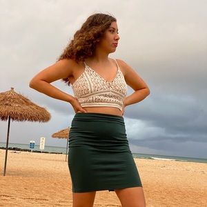 Kendall & Kylie White Lace Crop Top